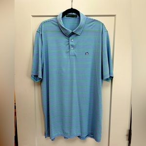 Southern Tide Club Golf Shirt XL Blue and Green